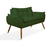 Kit 02 Poltronas + Sofá 2 Lugares Com Puff Opala Balaqui Verde - 7