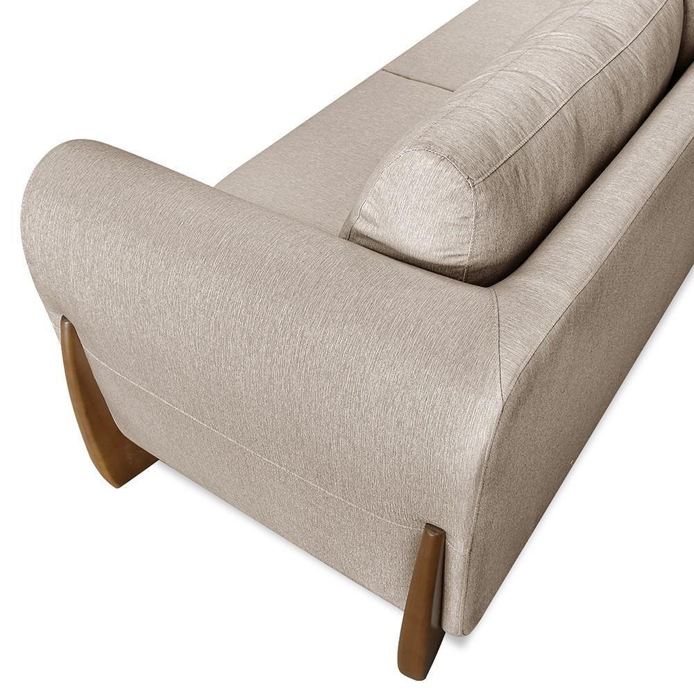 Sofá 2 Lugares Base De Madeira 180cm Izzy S06 Linho Areia - Mpozenato - 9