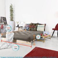 Futon Casal Tokio Sofa Cama Cinza Com Madeira Maciça - 8