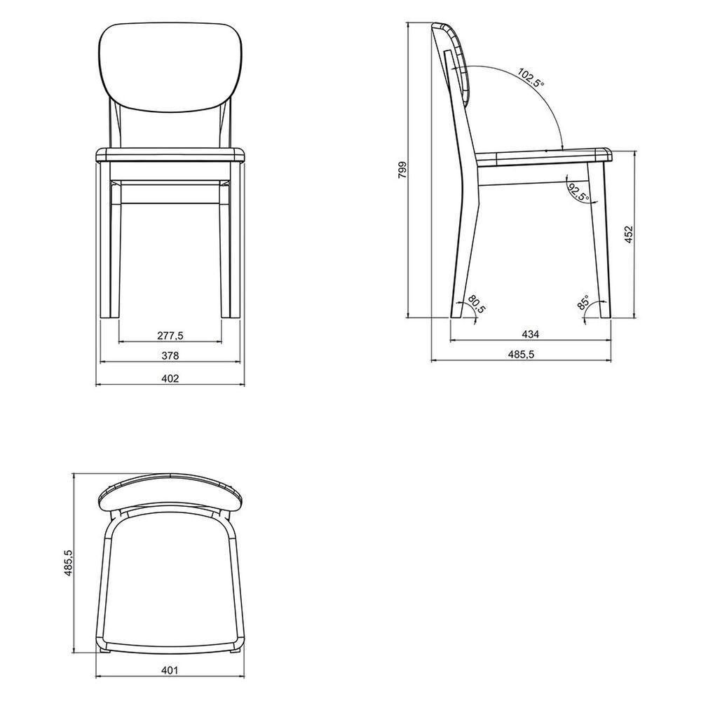 Cadeira Madeira Tramontina Bahia Tauarí Amêndoa Estofado Bege Tramontina - 2