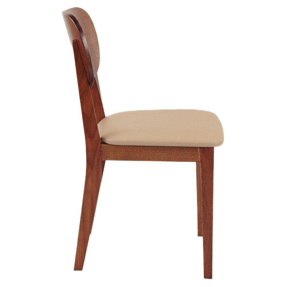 Cadeira Madeira Tramontina Bahia Tauarí Amêndoa Estofado Bege Tramontina - 3