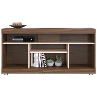 Rack Para Sala De Estar Tv 47 Pol Com Rodízios Raya C04 Nogueira Real Off White - Lyam Decor - 6