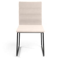 Kit 02 Cadeiras Decorativa Estofada Para Sala De Jantar Preto Maya L02 Suede Bege - Lyam Decor - 6