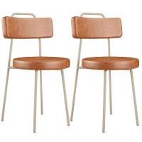 Kit 02 Cadeiras Decorativas Estofada Sala Jantar Barcelona Arena L02 Couríssimo Camel - Lyam - 1