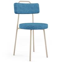 Cadeira Decorativa Estofada Para Sala De Jantar Barcelona Arena L02 Linho Azul - Lyam - 1