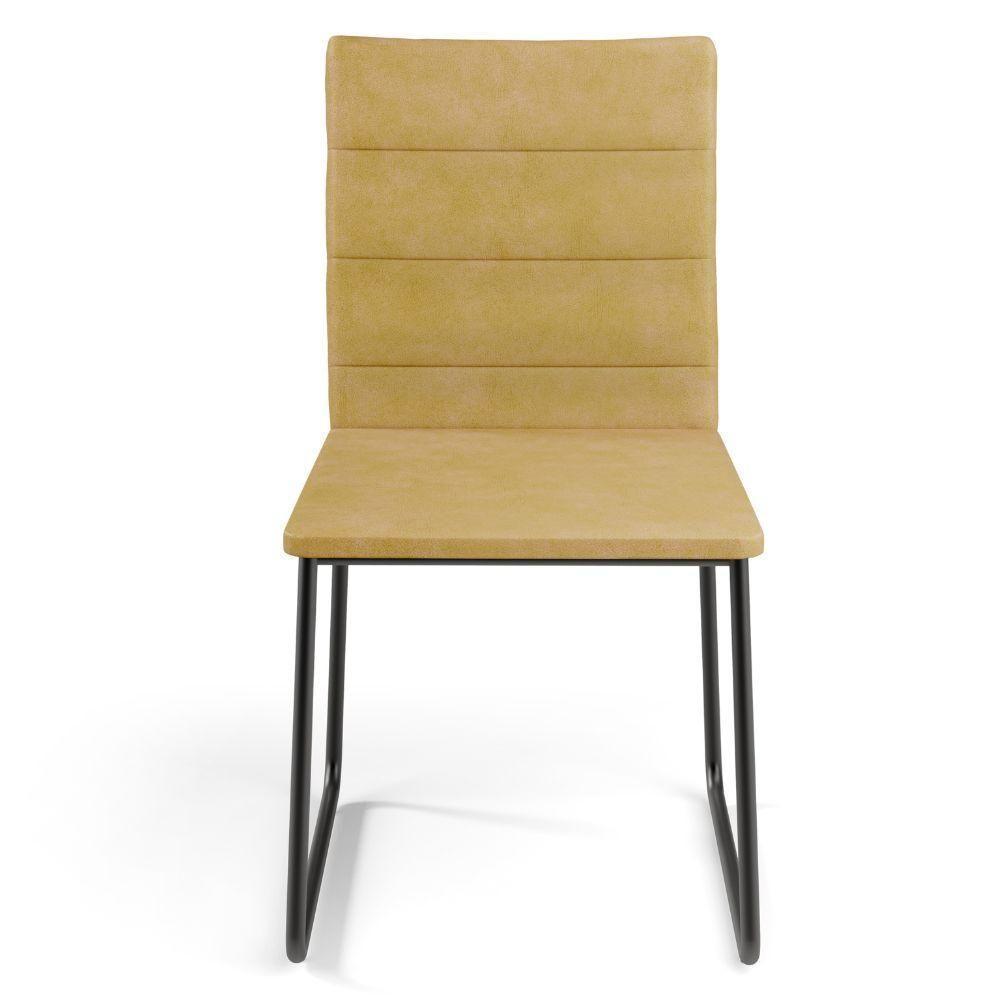 Kit 02 Cadeiras Decorativa Estofada Para Sala De Jantar Preto Maya L02 Couríssimo Fendi - Lyam Decor - 6