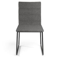 Kit 08 Cadeiras Decorativa Estofada Para Sala De Jantar Preto Maya L02 Linho Cinza Escuro - Lyam Decor - 6