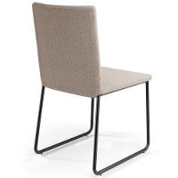 Kit 06 Cadeiras Decorativa Estofada Para Sala De Jantar Preto Maya L02 Bouclê Creme - Lyam Decor - 6