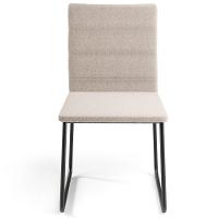 Kit 06 Cadeiras Decorativa Estofada Para Sala De Jantar Preto Maya L02 Bouclê Creme - Lyam Decor - 8