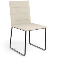 Kit 04 Cadeiras Decorativa Estofada Para Sala De Jantar Preto Maya L02 Linho Champagne - Lyam Decor - 3