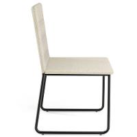 Kit 04 Cadeiras Decorativa Estofada Para Sala De Jantar Preto Maya L02 Linho Champagne - Lyam Decor - 7