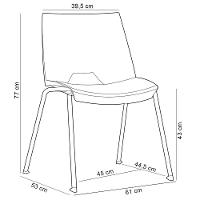 Cadeira Empilhável Fixa Liked F02 Base Aço Cinza Nude - Lyam Decor - 3