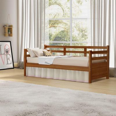Sofá Cama Vintage Enjoy Mona Em Madeira Rústica Castanho Acompanha Nicho - Marrom
