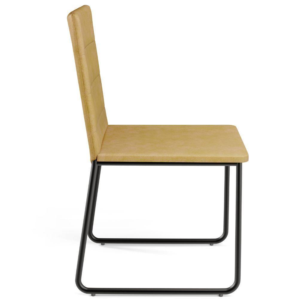 Kit 04 Cadeiras Decorativa Estofada Para Sala De Jantar Preto Maya L02 Couríssimo Fendi - Lyam Decor - 7