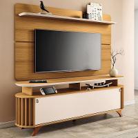 Rack Para Sala Dorian Com Painel Para Tv 70 Pol Contour B01 Cinamomo Off White - Lyam Decor - 2