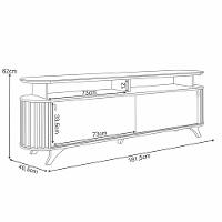 Rack Para Sala Dorian Com Painel Para Tv 70 Pol Contour B01 Cinamomo Off White - Lyam Decor - 6