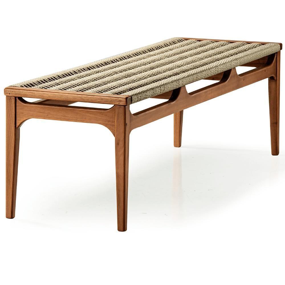 Banco Teare Ozki 153 Cm (largura) Madeira Eucalipto Cedro Corda Plana Rami - 1