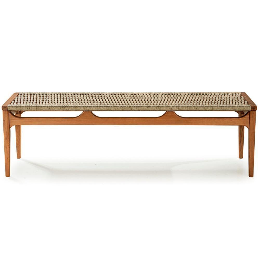 Banco Teare Ozki 153 Cm (largura) Madeira Eucalipto Cedro Corda Plana Rami - 3