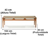 Banco Teare Ozki 153 Cm (largura) Madeira Eucalipto Cedro Corda Plana Rami