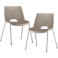Kit 02 Cadeiras Empilhável Fixa Liked F02 Base Aço Cinza Nude - Lyam Decor - 1