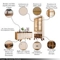 Conjunto Cristaleira E Buffet Aparador Decorativo ópera/sollare Off White/cinamomo G26 - Hb Móveis - 3