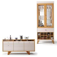 Conjunto Cristaleira E Buffet Aparador Decorativo ópera/sollare Off White/cinamomo G26 - Hb Móveis - 6
