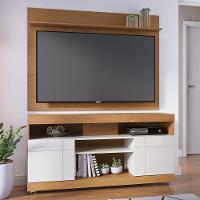 Rack Para Sala Com Painel Para Tv 55 Pol Raya C04 Freijó Off White - Lyam Decor - 2