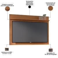 Rack Para Sala Com Painel Para Tv 55 Pol Raya C04 Freijó Off White - Lyam Decor - 3