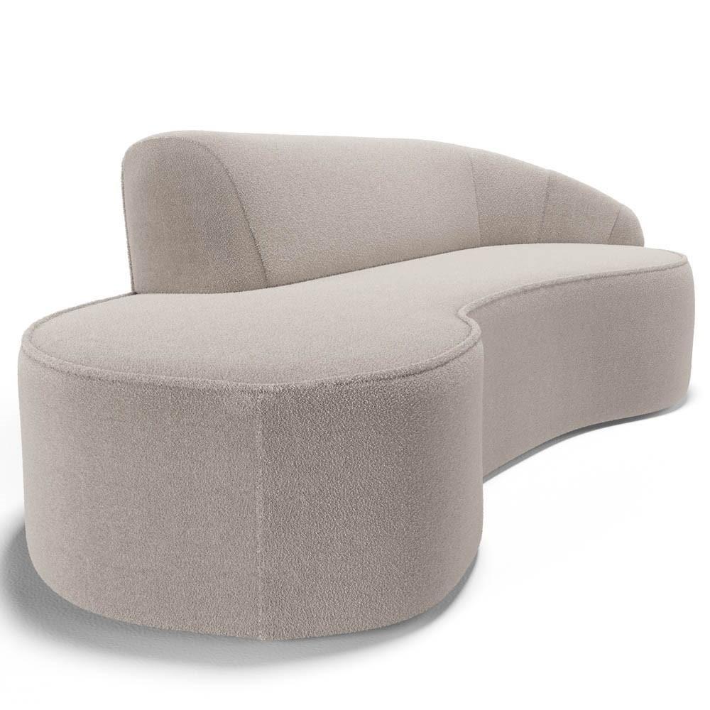 Sofá Living 3 Lugares 260cm Braço Direito Mozart D06 Bouclê Bege - Mpozenato - 8