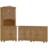 Cristaleira 4 Portas E Balcao 4 Portas Madeira Maciça Freijo Milani Store - 1