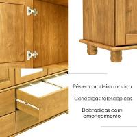 Cristaleira 4 Portas E Balcao 4 Portas Madeira Maciça Freijo Milani Store