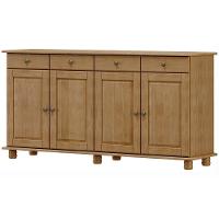 Cristaleira 4 Portas E Balcao 4 Portas Madeira Maciça Freijo Milani Store - 6