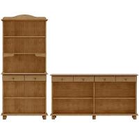 Cristaleira 4 Portas E Balcao 4 Portas Madeira Maciça Freijo Milani Store - 7