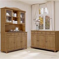 Cristaleira 5 Portas E Balcao 3 Portas Madeira Maciça Freijo Milani Store - 2