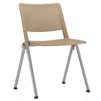 Cadeira Empilhável Fixa Lift F02 Base Aço Cinza Nude - Lyam Decor - 1