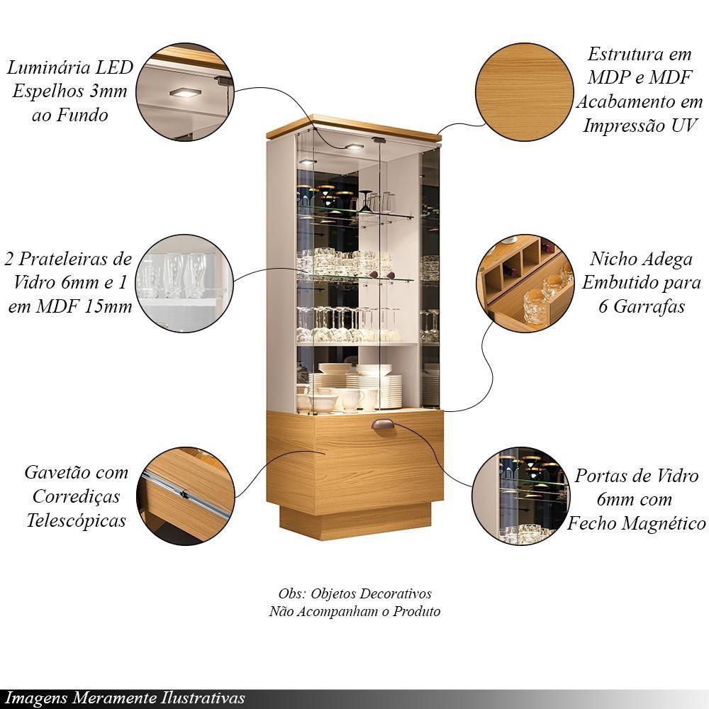 Conjunto Cristaleira E Buffet Aparador Decorativo Peggy/albâni Off White/cinamomo G26 - Gran Belo - 4