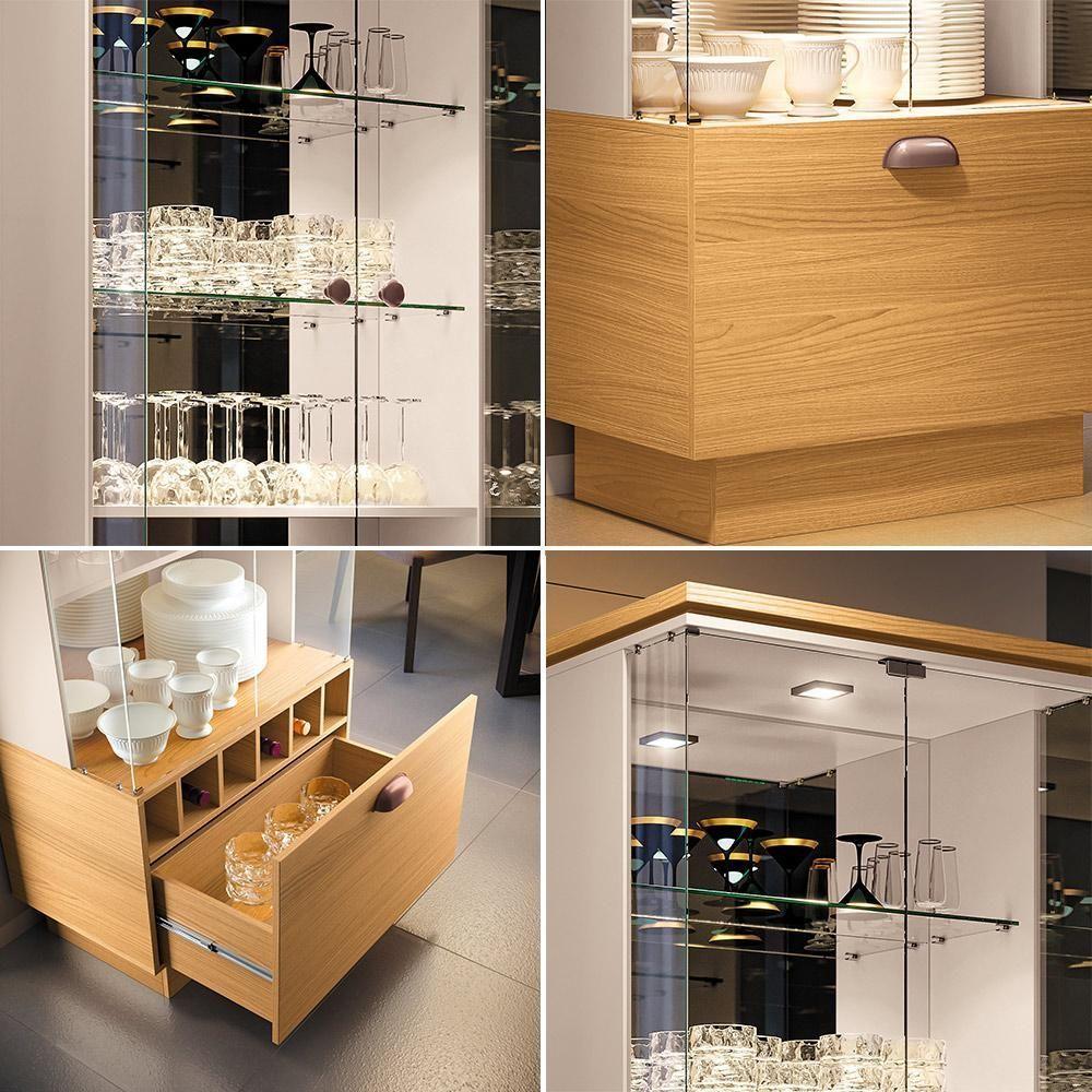 Conjunto Cristaleira E Buffet Aparador Decorativo Peggy/albâni Off White/cinamomo G26 - Gran Belo - 8