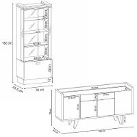 Conjunto Cristaleira E Buffet Aparador Decorativo Peggy/albâni Off White/cinamomo G26 - Gran Belo - 5