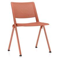 Cadeira Empilhável Fixa Lift F02 Base Aço Laranja - Lyam Decor - 1