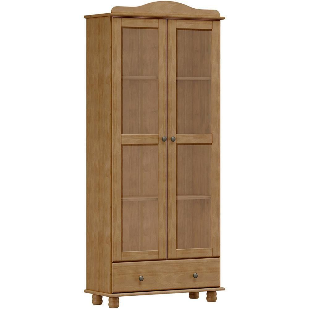 Armario Cristaleira E Balcao 3 Portas Madeira Maciça Freijo Milani Store - 6