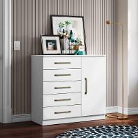 Cômoda Sapateira Multiuso 5 Gavetas 1 Porta Milão Aramóveis Branco