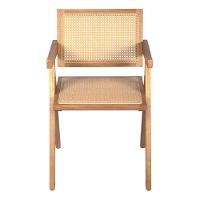 Cadeira Com Braços Chandy Or Design 46 Cm (larg) Madeira Clara Assento E Encosto Palha Natural Bege - 2