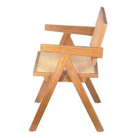 Cadeira Com Braços Chandy Or Design 46 Cm (larg) Madeira Clara Assento E Encosto Palha Natural Bege - 3