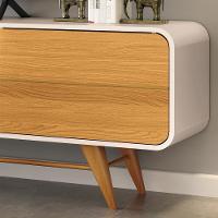 Rack Para Sala De Estar Tv 85 Pol Orgânico 220cm Erah B01 Off White Cinamomo - Lyam Decor - 5