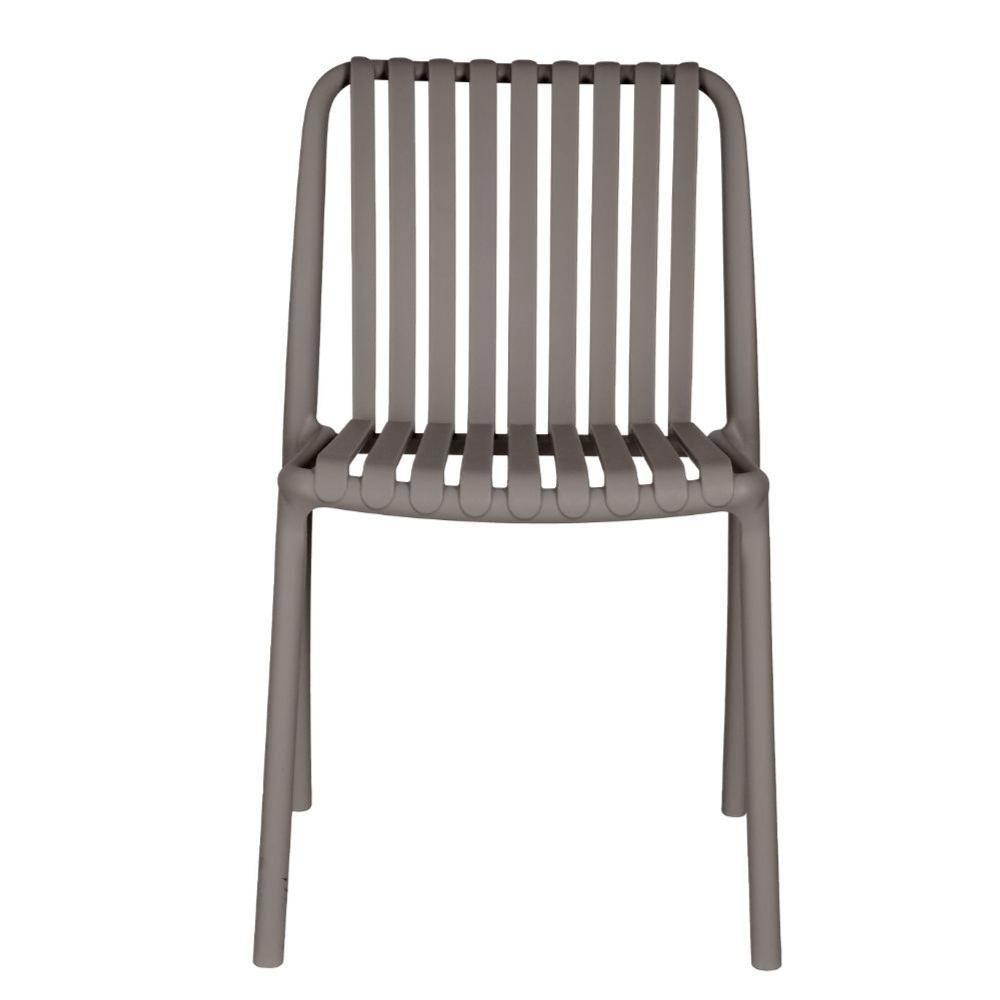Kit 4 Cadeiras Empilhável Inmetro Sem Braço Cancun Gávea Fratini 49 Cm Polipropileno Cinza - 6