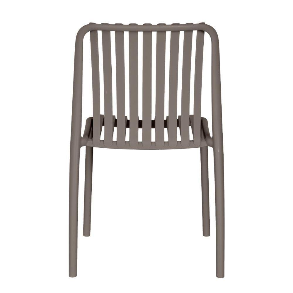 Kit 4 Cadeiras Empilhável Inmetro Sem Braço Cancun Gávea Fratini 49 Cm Polipropileno Cinza - 7