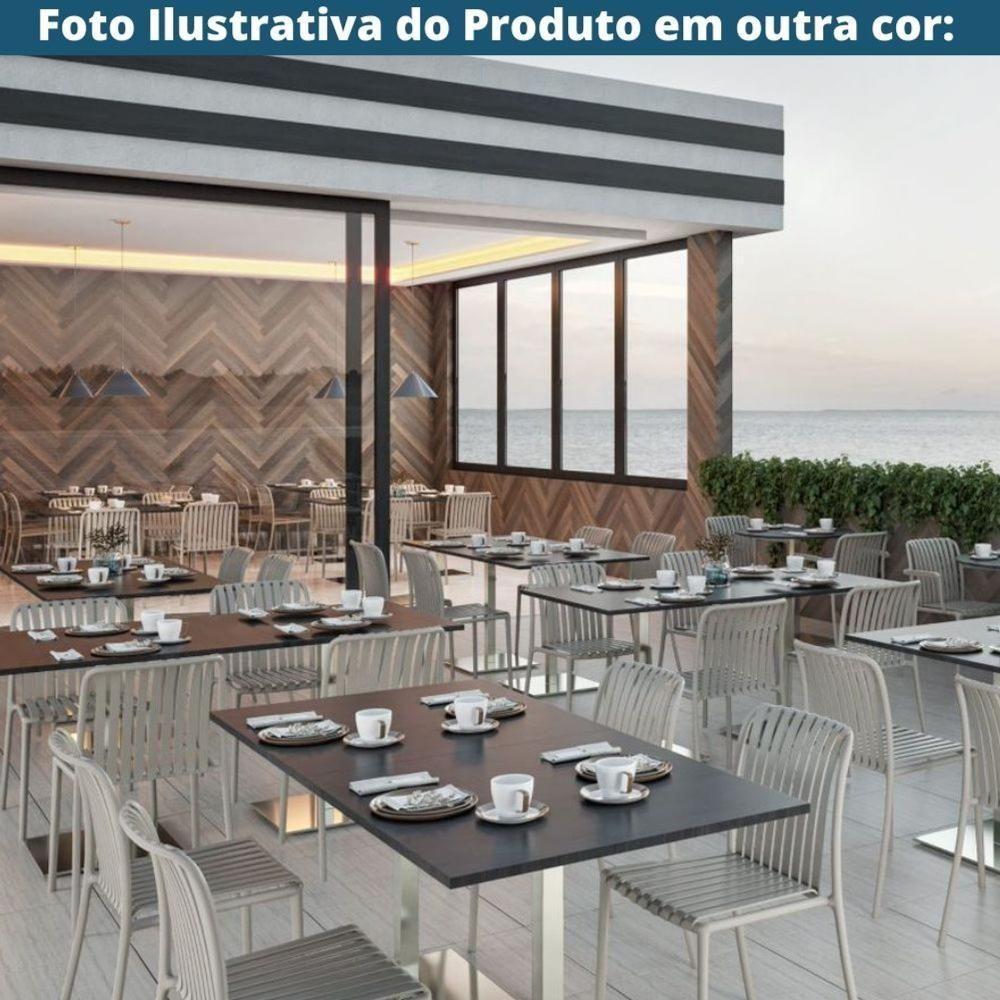 Kit 4 Cadeiras Empilhável Inmetro Sem Braço Cancun Gávea Fratini 49 Cm Polipropileno Cinza - 8