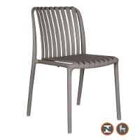 Kit 4 Cadeiras Empilhável Inmetro Sem Braço Cancun Gávea Fratini 49 Cm Polipropileno Cinza