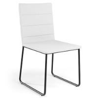 Kit 04 Cadeiras Decorativa Estofada Para Sala De Jantar Preto Maya L02 Facto Branco - Lyam Decor - 3