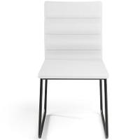 Kit 04 Cadeiras Decorativa Estofada Para Sala De Jantar Preto Maya L02 Facto Branco - Lyam Decor - 6